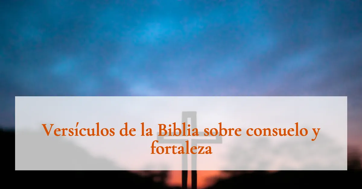 Versículos de la Biblia sobre consuelo y fortaleza