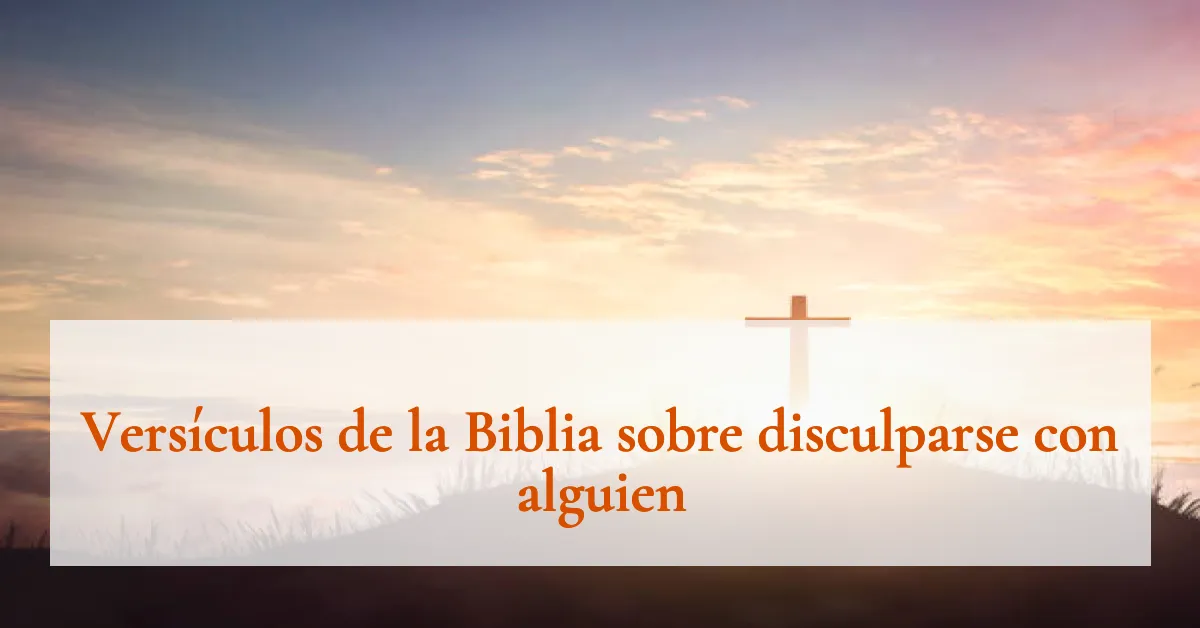 Versículos de la Biblia sobre disculparse con alguien
