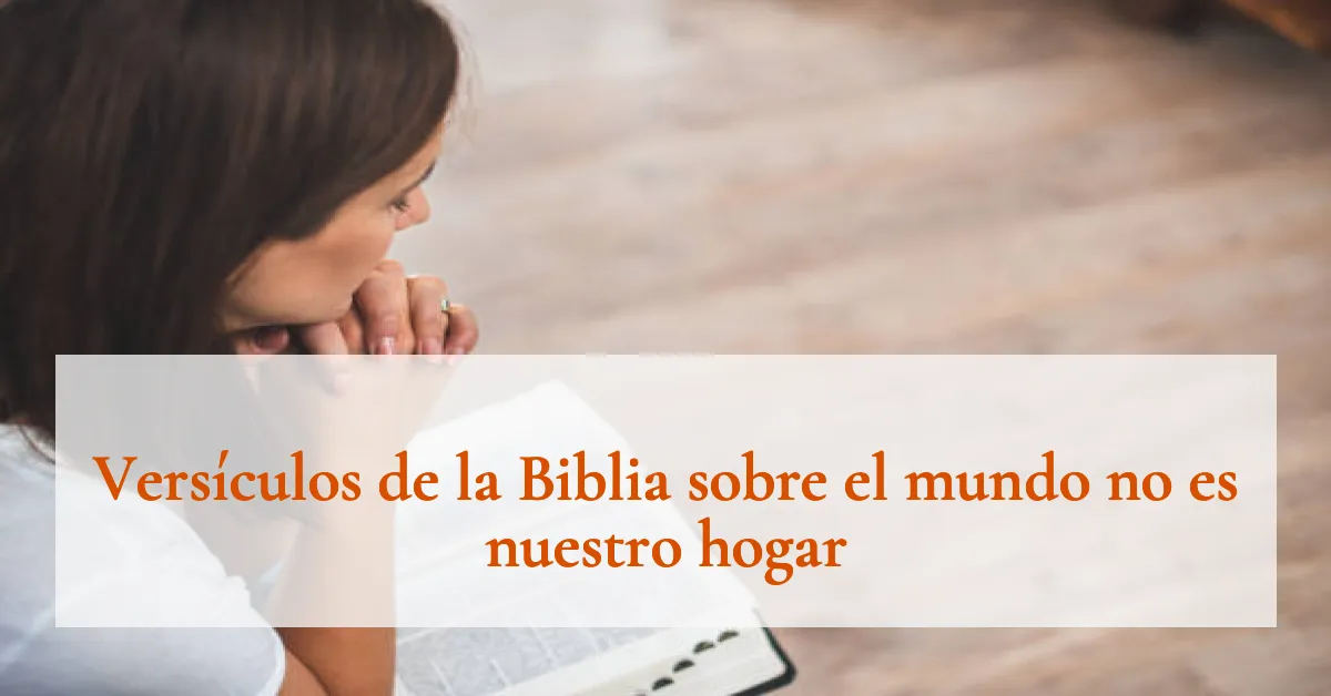 Versículos de la Biblia sobre el mundo no es nuestro hogar