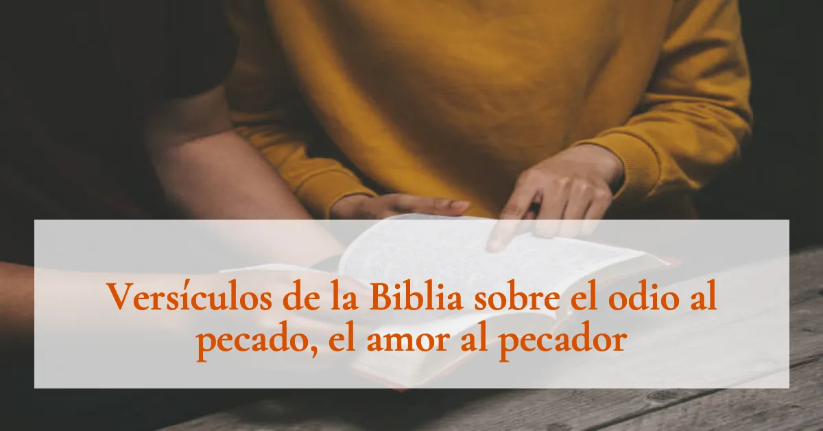 Versículos de la Biblia sobre el odio al pecado, el amor al pecador