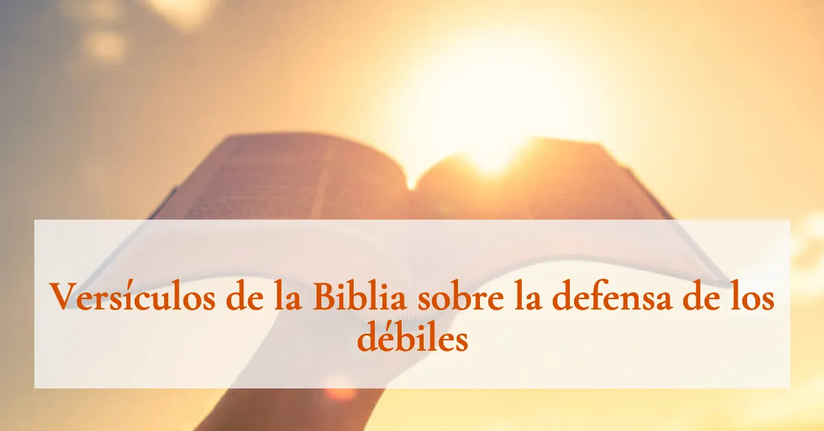 Versículos de la Biblia sobre la defensa de los débiles