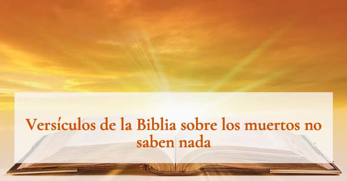 Versículos de la Biblia sobre los muertos no saben nada